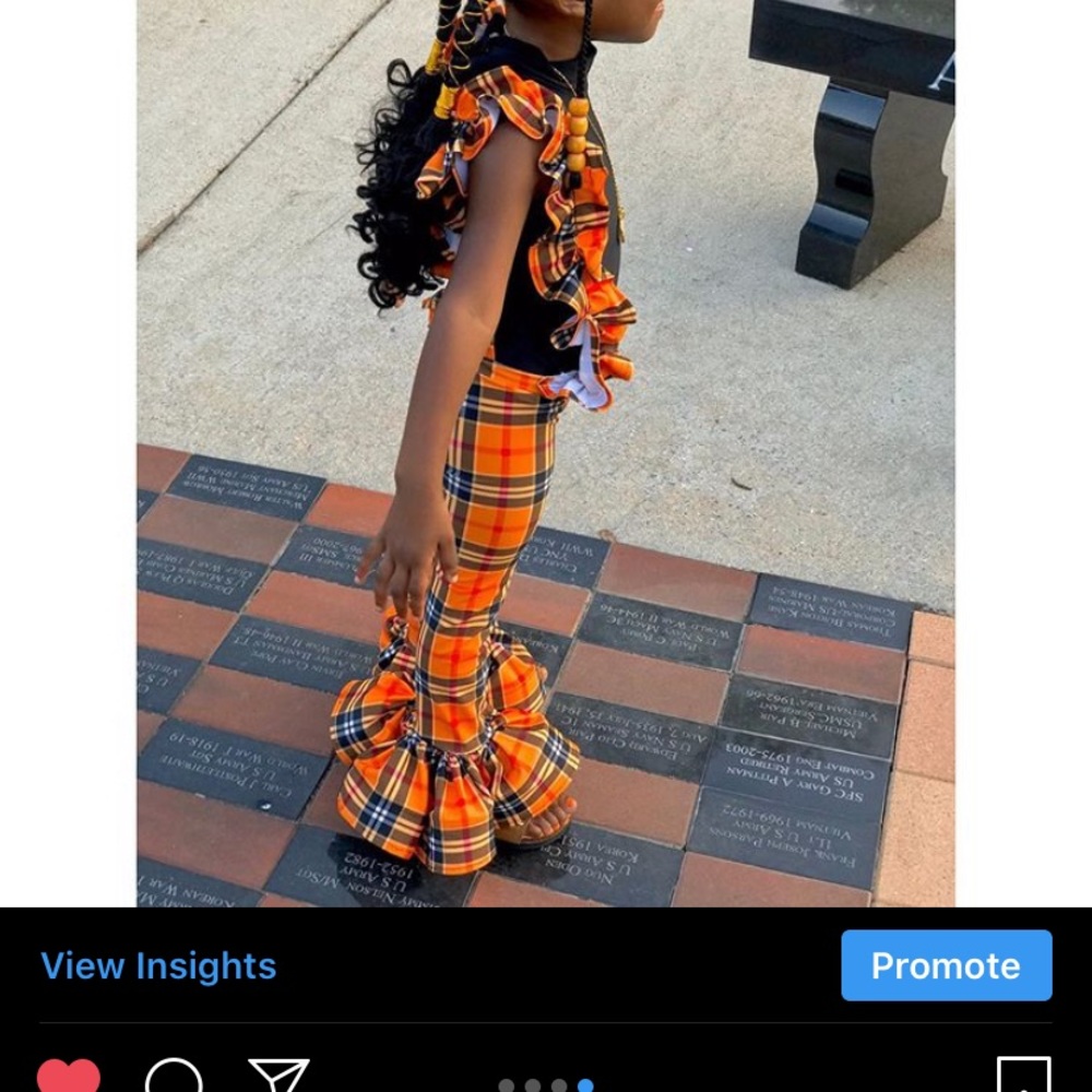 Custom plaid bell bottom set size 3t or 4t